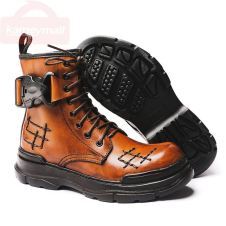 Warm Motocycle Boots for Men Punk Style Vintage Winter Boots 