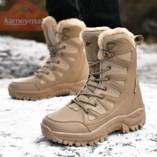 New Unisex Winter Warm Plush Military Tactical Snow Boots Men's Outdoor Desert Combat Sneakers Women Spring/Autumn Army Shoes