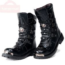 Men Army Boots Military Boots Leather Winter Black Boots Motorcycle Desert Boots