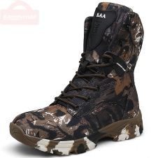 Men Military Tactical Boots Camouflage Leather Waterproof Desert Combat Ankle Boots 