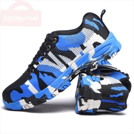 blue camouflage safety shoes