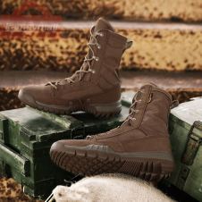 Men Army Combat Tactical Boots Desert Leather Ankle Military Boots High-top