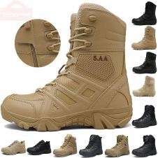 Men Military Boots Tactical Desert Combat Ankle Boots Leather Snow Boots