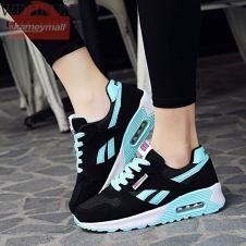 Women Air Cushion Sports Shoes Outdoor Running Lace Up Shoes Sneakers Casual Flats