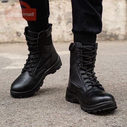 cool looking black safety boots
