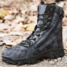 Men Army Military Boots Tactical Leather Snow Shoes Combat Ankle Boots