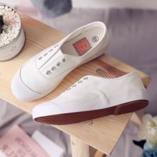 HKXN 2020 Summer New Womens Casual Shoes Fashion New Soft Bottom White Shoes Solid Vulcanize Shoes Canvas Women's Sneakers