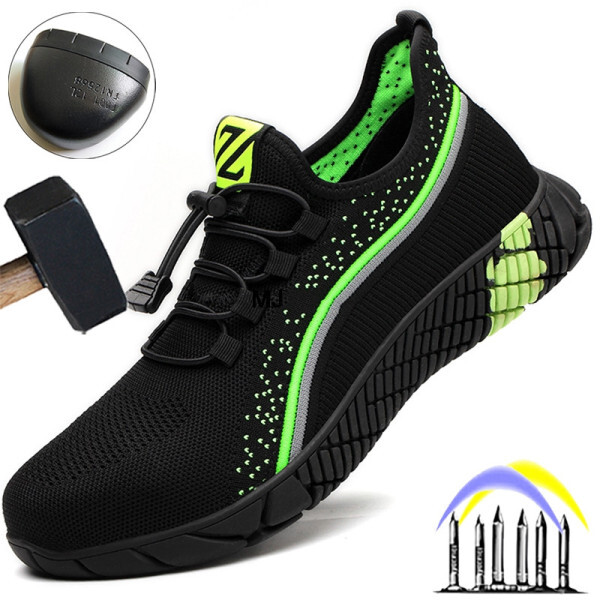 green safety protective shoes