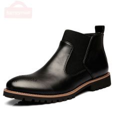 High Quality Male Leather Boots Chelsea Boots Winter Boots For Men Ankel Shoes Non-slip Men Shoes Casual Men Boots Plus Size 46