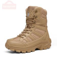 Men Winter Boots Tactical Military Boots Leather Waterproof Shoes Mid-calf Army Boots 