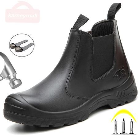 black steel toe boots