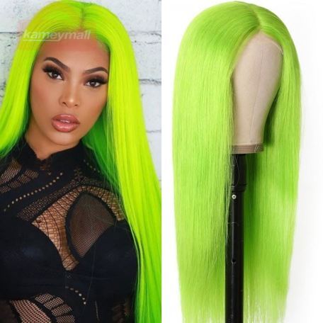 green long wig