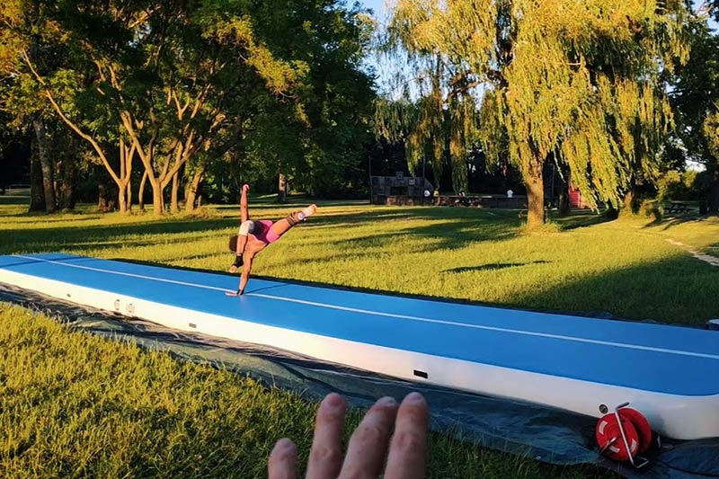 gymnastics inflatable tumble track