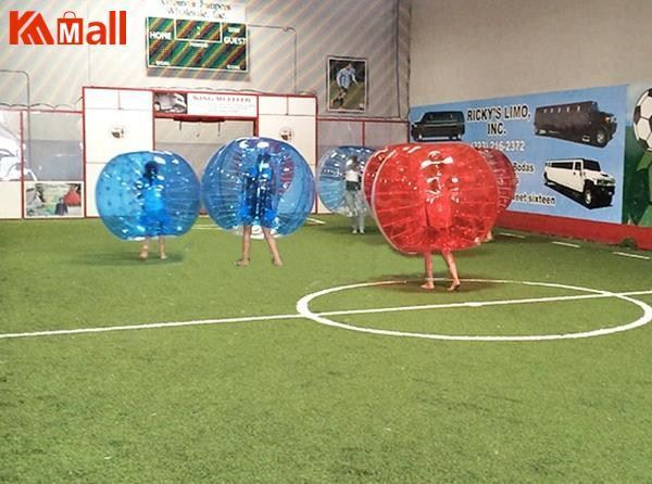 red and blue zorb ball