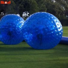 full blue inflatable human hamster ball