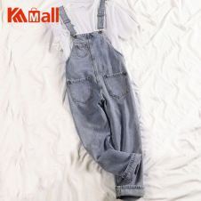Zoki Autumn Women Denim Overalls Vintage Loose Suspenders Jeans Jumpsuit Causal Pocket Korean Female Rompers Streetwear New 2020