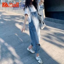 New High Waist Broken Hole Jeans Jumpsuit Women Long Fashion Sexy Female Pants Overalls High Street Ladies Jupe Femme Y112