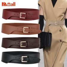 New Black PU Leather Cummerbunds Female coat Belt Woman Punk Wide gold pin buckle Waistbands Dress fashion Lady For party gifts