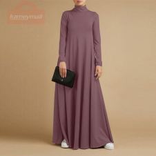 Autumn Turtleneck Long Sleeve Sundress Fashion Women Maxi Long Dress Baggy ZANZEA Elegant Solid Casual Vestido Kaftan Robe Femme