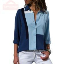 2020 New Fashion Print Women Blouses Long Sleeve Turn-down Collar Chiffon Blouse Shirt Casual Tops Plus Size Elegant Work Shirt
