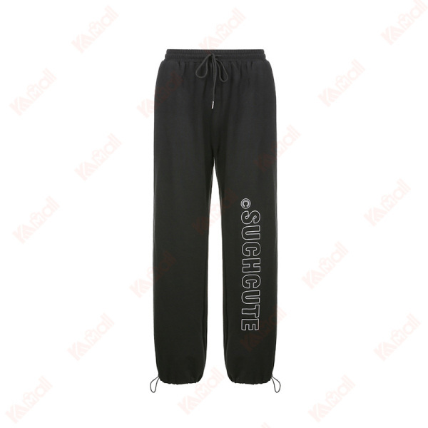 thin section black casual pants