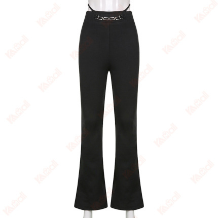 long micro flared casual pants