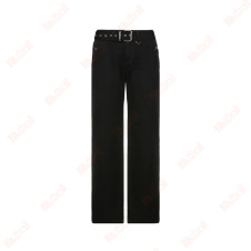 black straight trousers