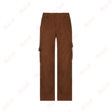 women brown casual low waist pants