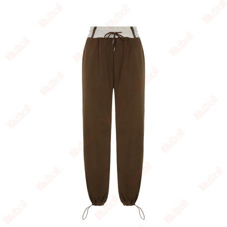 high waist brown casual pants