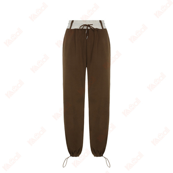 high waist brown casual pants