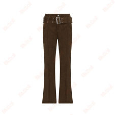 brown casual cotton comfy pants