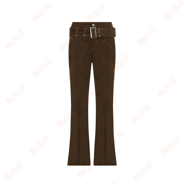brown casual cotton comfy pants