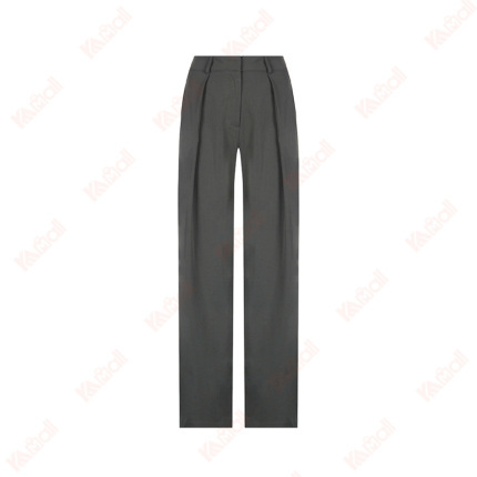 casual grey woven fabric pants