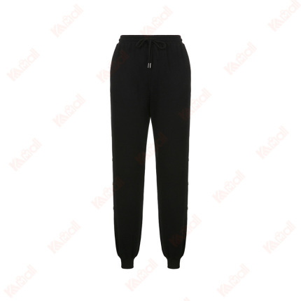 black casual polyester fiber women pants