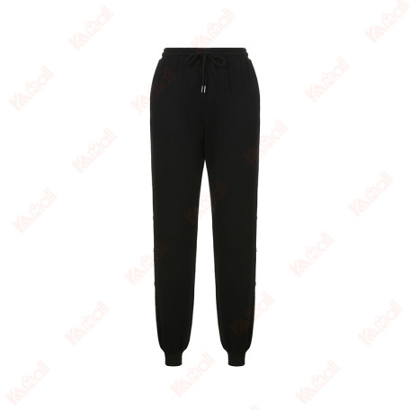 black casual polyester fiber women pants