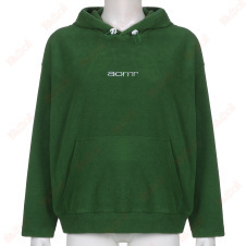 leisure green pullover hoodies top