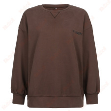 loose plain color pullover sweatshirt