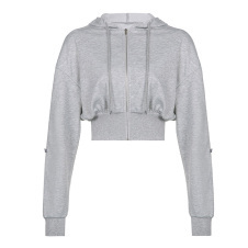 plain grey crop top hoodies