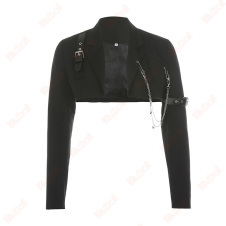 leisure black jacket tops for lady