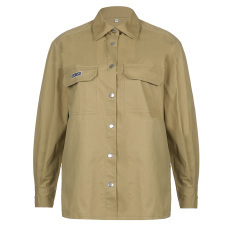 khaki cotton blend jacket tops