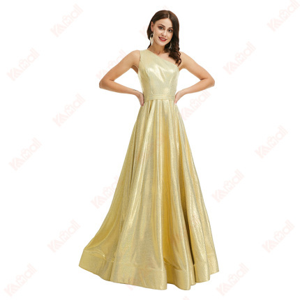 yellow bright girl evening dress