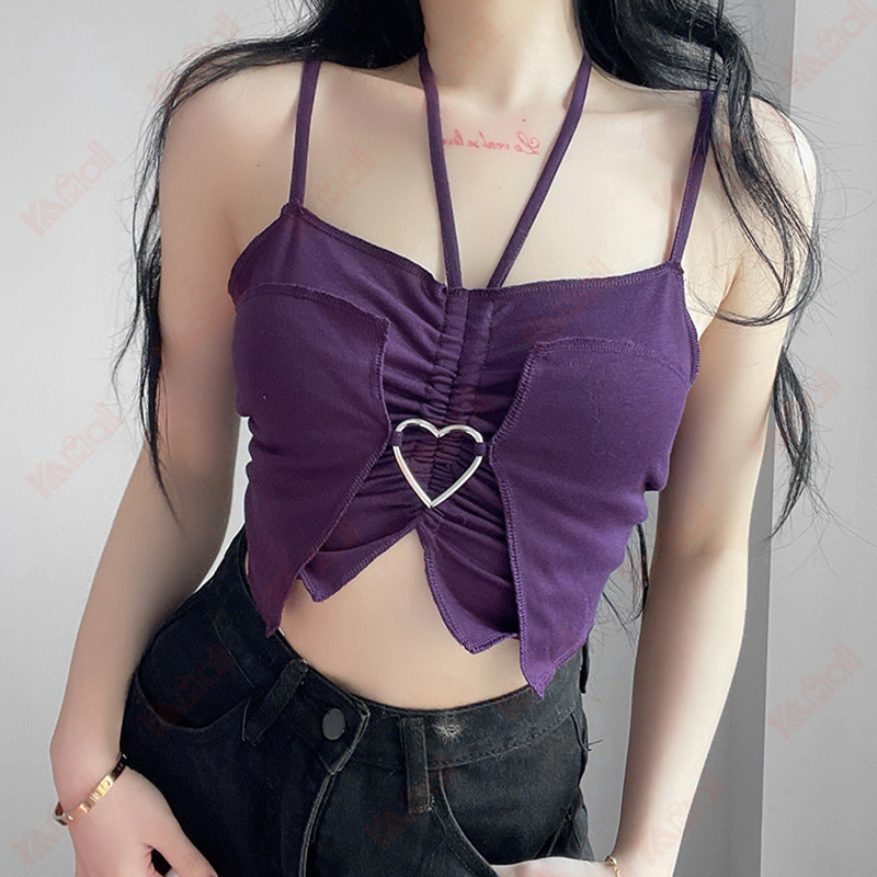 purple crop top tank top