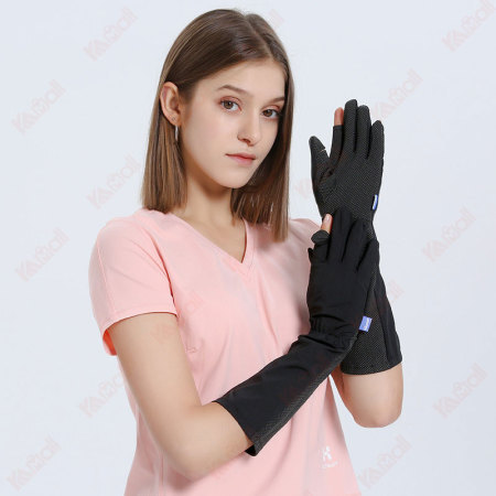 pink ice silk women gloves