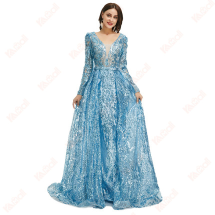 popular light blue evening dress