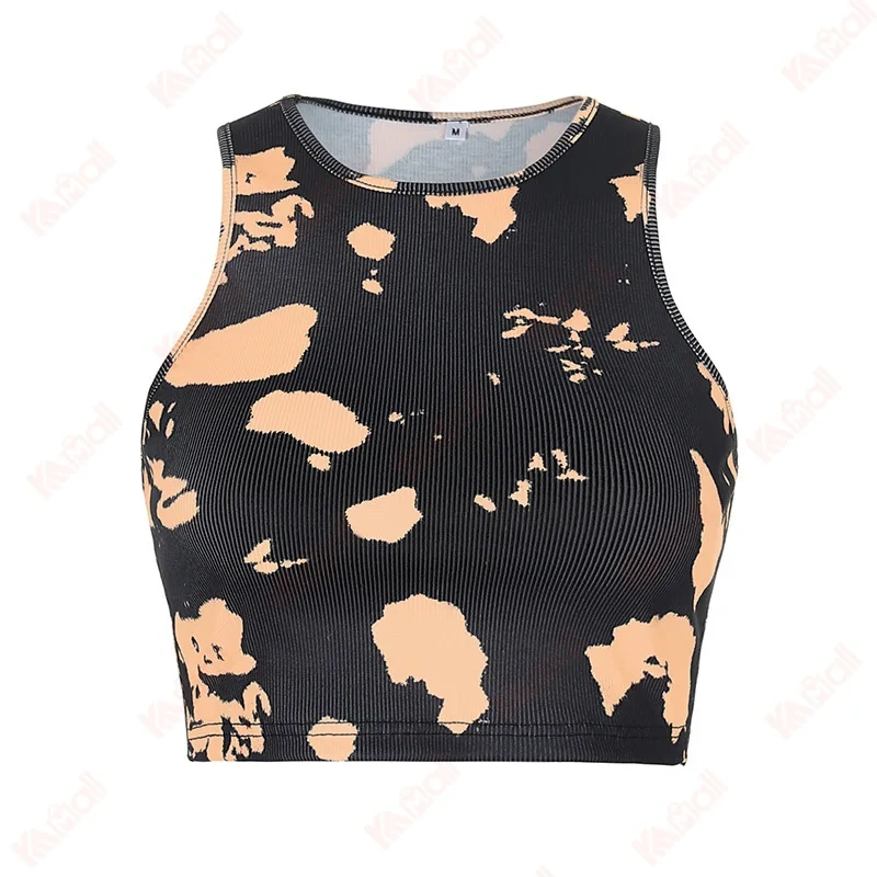 flower prints black tank tops