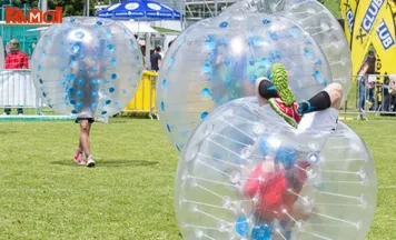 zorb ball show love for sports