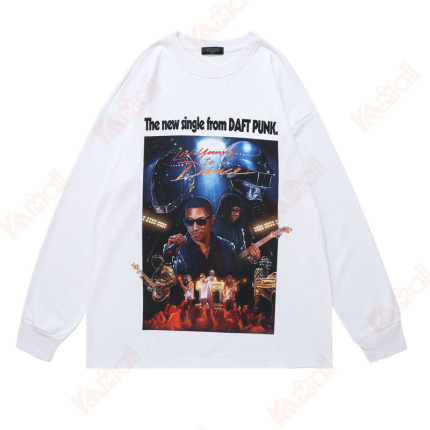 poster pattern white long sleeves