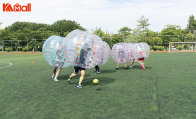 choosing a blue and red zorb ball