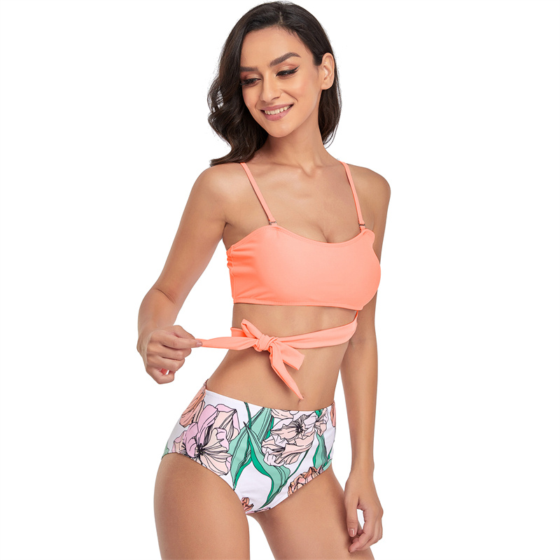 salmon sport bikini swimwear