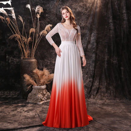 corset lace stitching evening dress
